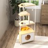 Lyngins Modern Multi-Level Pet Tree Storage Tower for Indoors,Dog/Cat Condo Cabinet with Shelves,Feeding Station - 3 of 4