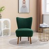 Living Room Chairs, Armless Accent Chair with Rubber Wooden Legs Modern Upholstered Corner Side Chair - 2 of 4