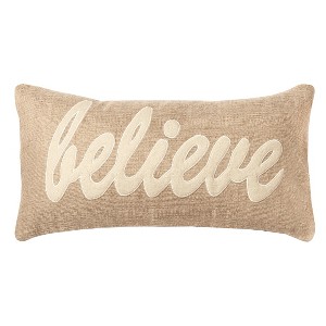 11"x21" Oversize Lumbar Throw Pillow Beige - Rizzy Home - 1 of 3