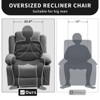 Oversize Manual Recliner Chair – Overstuffed Breathable Fabric Lounge Chair with 3 Angle Modes, Cup Holders & Side Pockets - 4 of 4