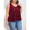 Womens Plus Size Sequin Tank Tops Scoop Neck Sleeveless T-Shirts Sparkle Shimmer Tunic Tops - 4 of 4