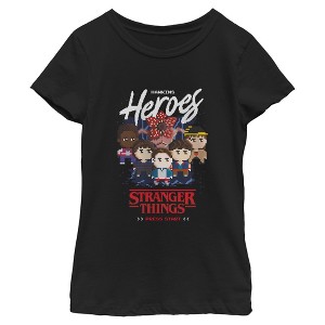 Girls Stranger Things 8 Bits Hawkins Heroes Friend Group T Shirt - 1 of 4