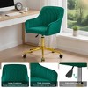 VECELO Velvet Accent Chair, Swivel Vanity Office Chair with Gold Base, Adjustable Height Makeup Desk Chair with Wheels - 4 of 4