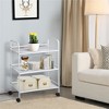 Yaheetech 3-Shelf Large Salon Beauty Trolley Cart Spa Storage Dentist Wax Treatments, White - 2 of 4
