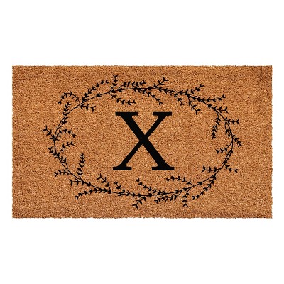 Calloway Mills Rustic Leaf Vine Monogrammed Doormat 24 In. x 48 In. (Letter X)