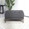 Sapphtopaz Square Ottoman with Linen Tufted Upholstered Versatile Foot Stool with Wood Legs Entryway Shoe Bench for Living Room, Entryway - 2 of 4