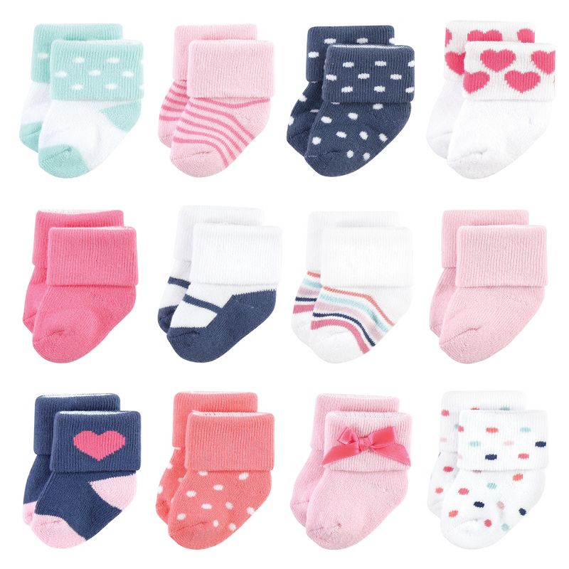 Little Treasure Infant Girl Newborn Socks, Confetti, 1 of 9