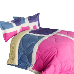 Slickblue Patchwork Comforter Set, Down Alt Fill & Quilt Stitching, Handmade Bedding, Reversible, Twin-Full/Queen Sizes - 1 of 3