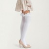 Anna-Kaci Women's Over-the-Knee Tights with Ruffled Trim and Satin Ribbon Bow Detail - White - 3 of 4