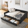 Lyngins Daybed,Upholstered Button Tufted Sofa Bed with 2 Drawers,Waved Shape Arms with Copper Nail,Bed Frame for Bedroom,Living Room - 2 of 4