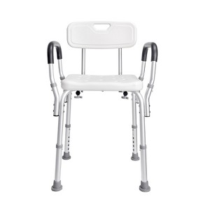 VEVOR Shower Chair, Shower Seat with Back, Non-slip Bathroom Bench Bath Chair for Elderly Disabled Handicap, 350 LBS Capacity,White - 1 of 4