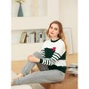 Allegra K Women's Knitted Top Drop Shoulder Crewneck Striped Color Block Pullover Sweater - 2 of 4