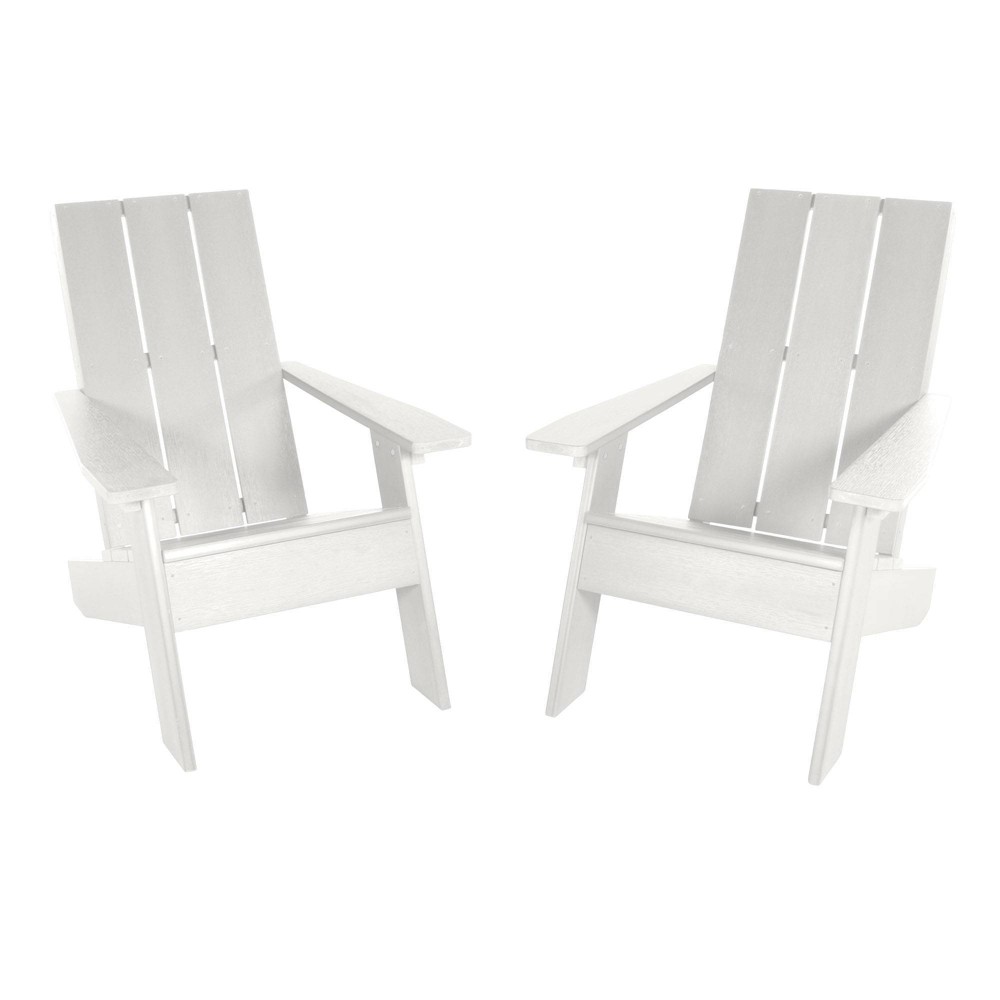 Photos - Garden Furniture Italica 2pk Modern Adirondack Chairs - White - highwood