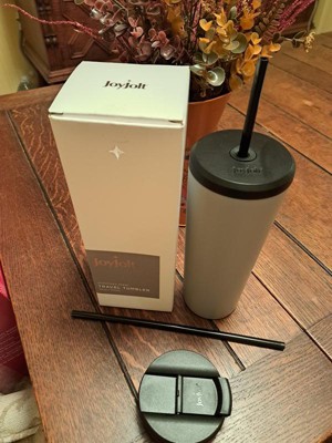 JoyJolt Vacuum Insulated Tumbler with Flip Lid and Straw - 20 oz
