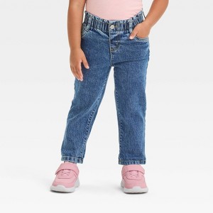 Toddler Girls' Paperbag Denim Pants - Cat & Jack™ - 1 of 3
