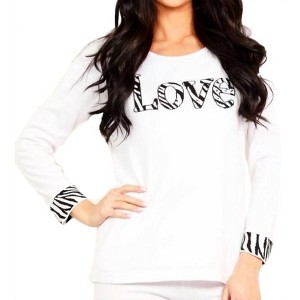Women's LOVE Scoop Neck Sweater - ANGEL - 1 of 2