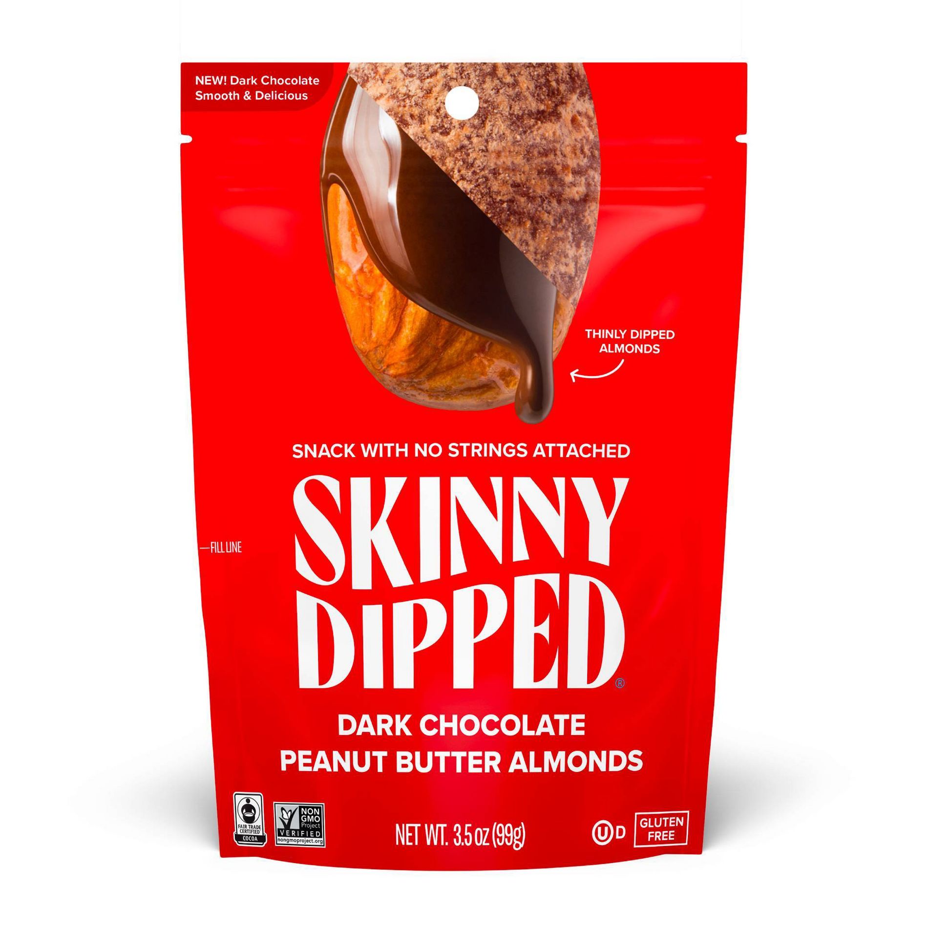 SkinnyDipped Dark Chocolate Peanut Butter Almonds - 3.5oz