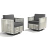 Outdoor Patio Swivel Chair with 5 Inch Cushion Chair for Garden Set of 2 - 3 of 4