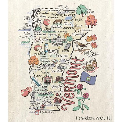 Wet it By Fishkiss State Washcloth-Vermont
