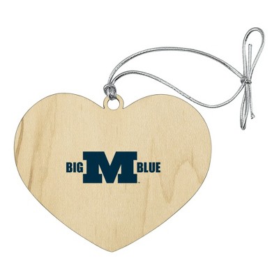 Millikin University Secondary Logo Heart Love Wood Christmas Tree Holiday Ornament