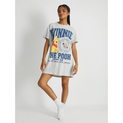 Women's Winnie the Pooh Oversized Graphic Pajama T-Shirt - Gray