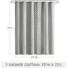 Imani 100 Cotton Chenille Shower Curtain, 72x 72, Grey, Machine Washable, Modern Bathroom Decor - 2 of 4