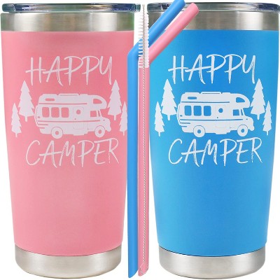 Meant2tobe 4.3 Lake Tumblers For Men & Women Set of 2- Blue/Pink