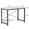 FONTOI Study Desk with X-Shaped Reinforcement Sturdy Metal Frame Simple Writing Table for Home Office Bedroom Small Spaces, White, 34.44"*22.44"*2.36" - 3 of 4
