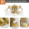 Parrot Uncle 12.7" Modern Gold Flush Mount Bladeless Ceiling Fan - 3 of 4