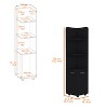 TiramisuBest Black Corner Shelf with Cabinet, 3-Tier Shelf, Metal Handles - 4 of 4