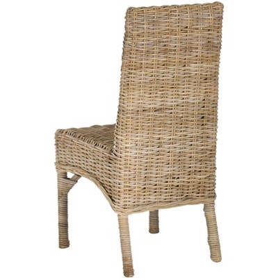 Transitional Unfinished Wicker and Wood Side Chair - Natural