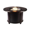 5pc Set with 44" Round Outdoor Aluminum Fire Pit Table & Four  Swivel Rocking Chairs & Wind Blocker Lid - Oakland Living - 3 of 4