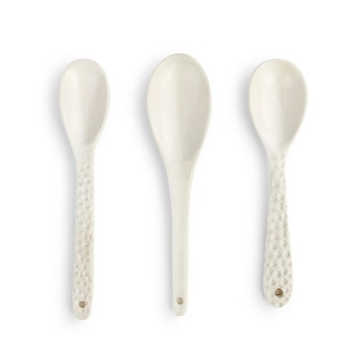 DEMDACO Rippled Texture Teaspoons - Set of 3 White