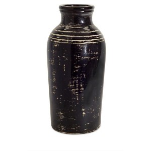 Melrose Distressed Black Ceramic Vase 17.5"H - 1 of 3