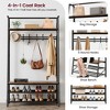 Coat Rack, Hall Tree with Shoe Bench for Entryway, Entryway Bench with Coat Rack, 4-in-1Multifunctional Hallway Organizer w/5 Removable Hooks - 4 of 4
