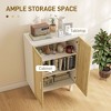 Yukimo Boho Kitchen Cabinet, Rattan Door Buffet with Adjustable Shelves, White and Natural Finish - 4 of 4