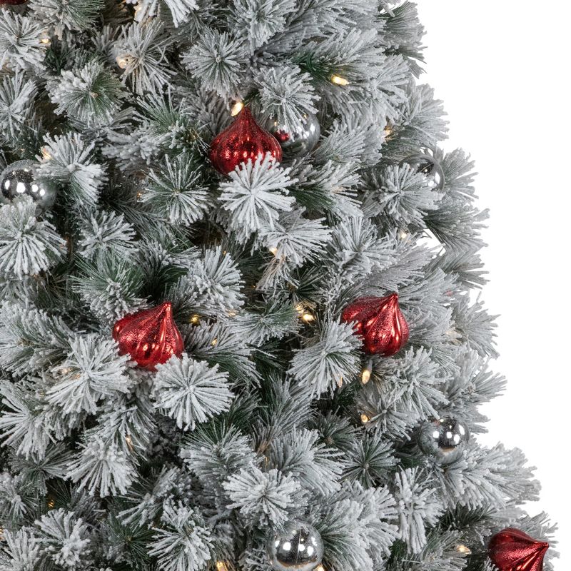 Northlight Pre-Lit Snowy Bristle Pine Artificial Christmas Tree - 7' - Warm White LED Lights, 3 of 10