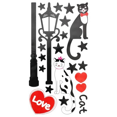 Slickblue Decorative Cat Love Wall Sticker – Waterproof Vinyl Decal for Smooth Surfaces, Easy to Apply (13x23.5")