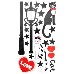 Slickblue Decorative Cat Love Wall Sticker – Waterproof Vinyl Decal for Smooth Surfaces, Easy to Apply (13x23.5") - 1 of 3