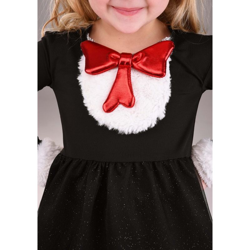 HalloweenCostumes.com 4T Girl Dr. Seuss The Cat in the Hat Costume for Toddler Girls., Black/Red/White, 5 of 8