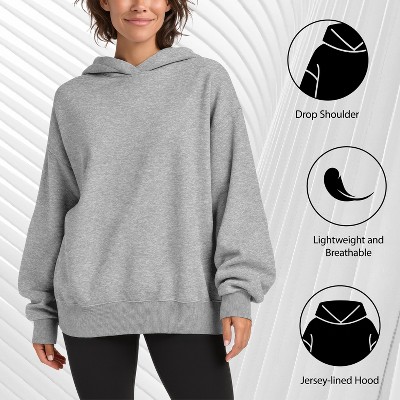 Women's - Instant Message - Love Scrap Collage Oversized Fleece Hoodie Sweatshirt