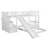 NicBex Twin Over Twin Bunk Bed with Guardrail and 2 Drawers,Twin Loft Bed with Convertible Ladder and Slide,Noise Reduced Bunk Beds for Bedroom - 2 of 4