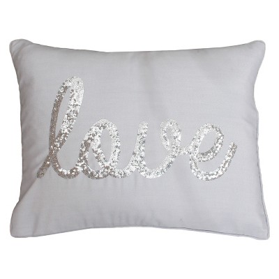 white sequin cushion