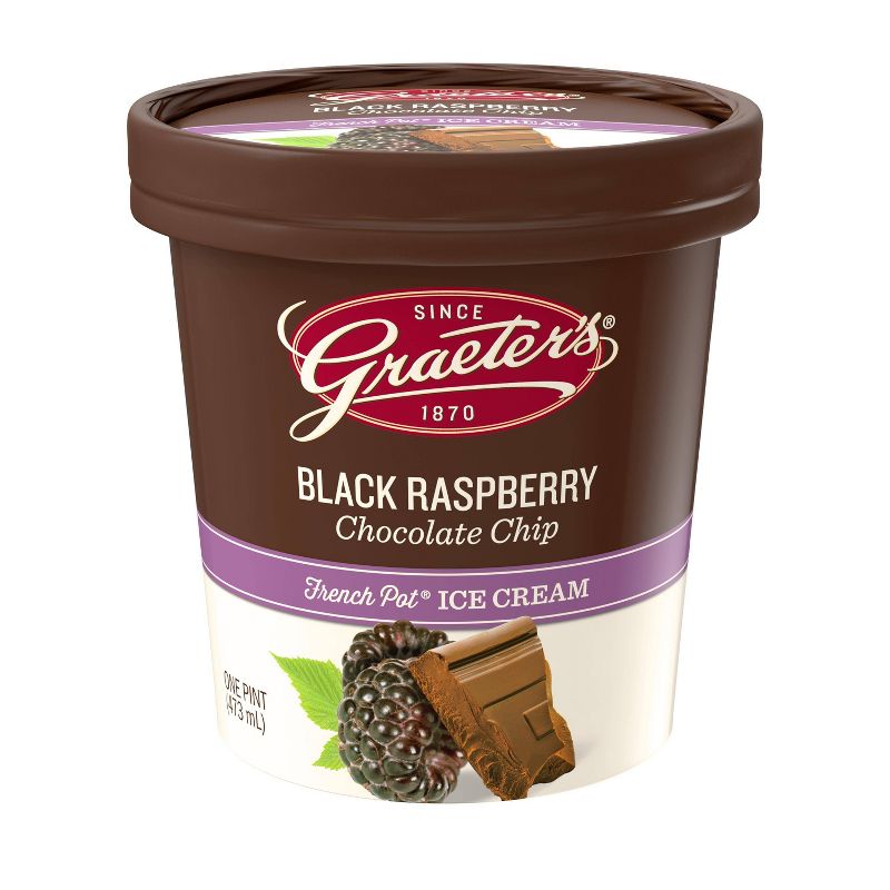 Graeter&#39;s Black Raspberry Chocolate Chip Ice Cream - 16oz, 1 of 5