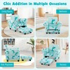 Tangkula Kids Upholstered Sofa w/Cute Patterns Footstool Ergonomic Backrest Armrests Blue - 3 of 4