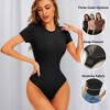 Sol Living Women's Bodysuit Seamless Casual Going Out Top Shirt Breathable Tops Tummy Control Shapewear Stretchy Basic Body Suits T Shirt Crew Neck - 3 of 4