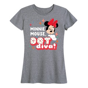 Women's - Disney - Minnie Dot Diva Short Sleeve Graphic T-Shirt - 1 of 4