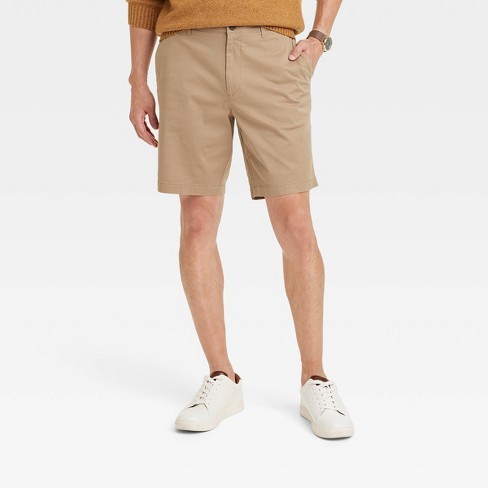 Flat Front Slim Fit Chino Shorts