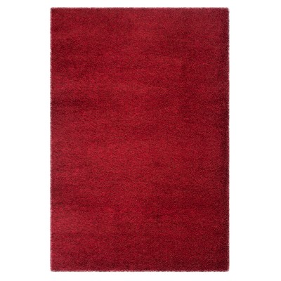 Red Solid Shag/Flokati Loomed Area Rug 5'1"x7'6" - Safavieh