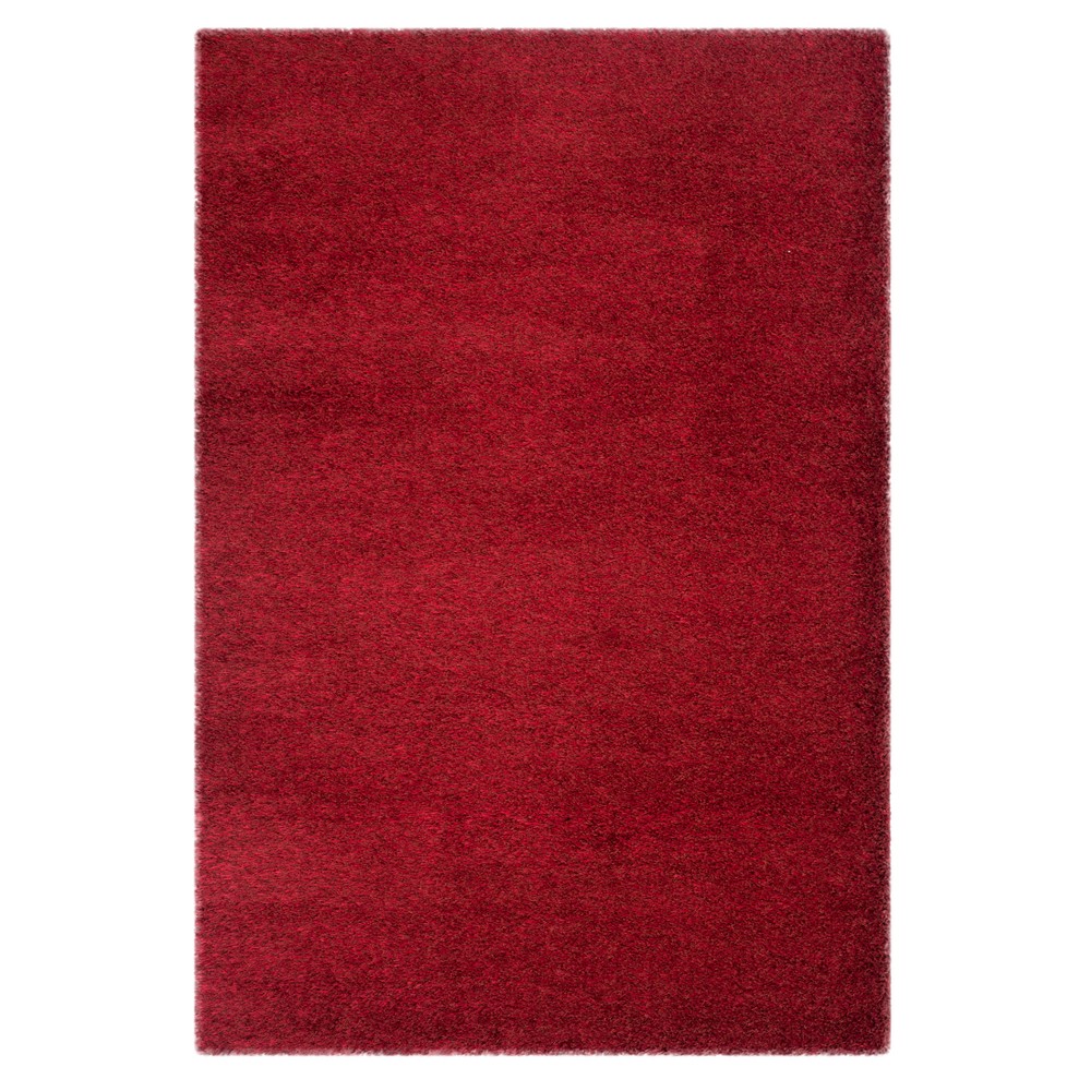 Red Solid Shag/Flokati Loomed Area Rug 5'1inx7'6in - Safavieh